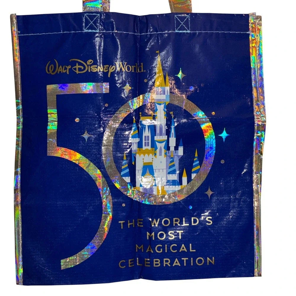 Walt Disney World 50th Anniversary Mickey Minnie Tote Bag Reusable‎ Shopping Bag